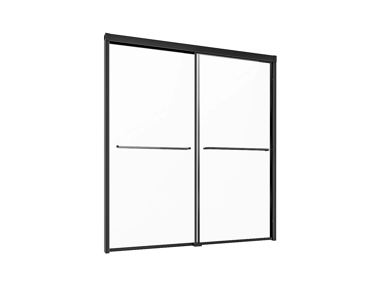 Porte de Douche SucceBuy, Baignoire Semi-sans Cadre,  127-152 cm L x 152 cm H, Noir pour Salle de Bain