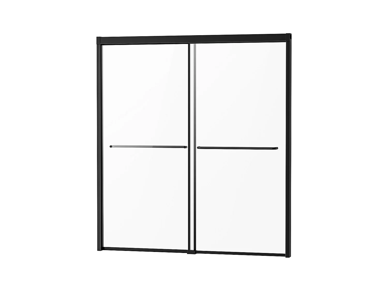 Porte de Douche SucceBuy, Baignoire Semi-sans Cadre,  127-152 cm L x 152 cm H, Noir pour Salle de Bain