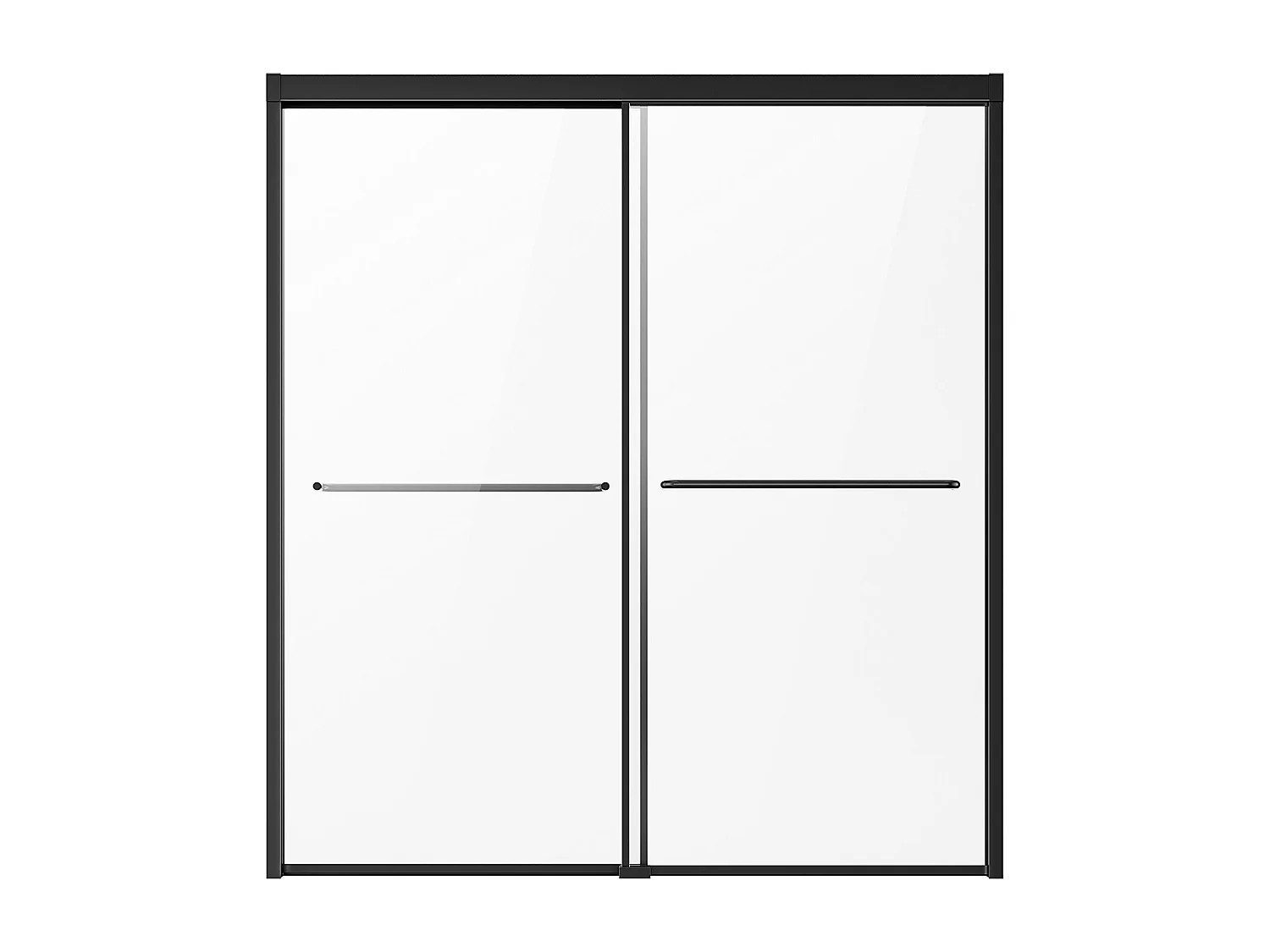 Porte de Douche SucceBuy, Baignoire Semi-sans Cadre,  127-152 cm L x 152 cm H, Noir pour Salle de Bain