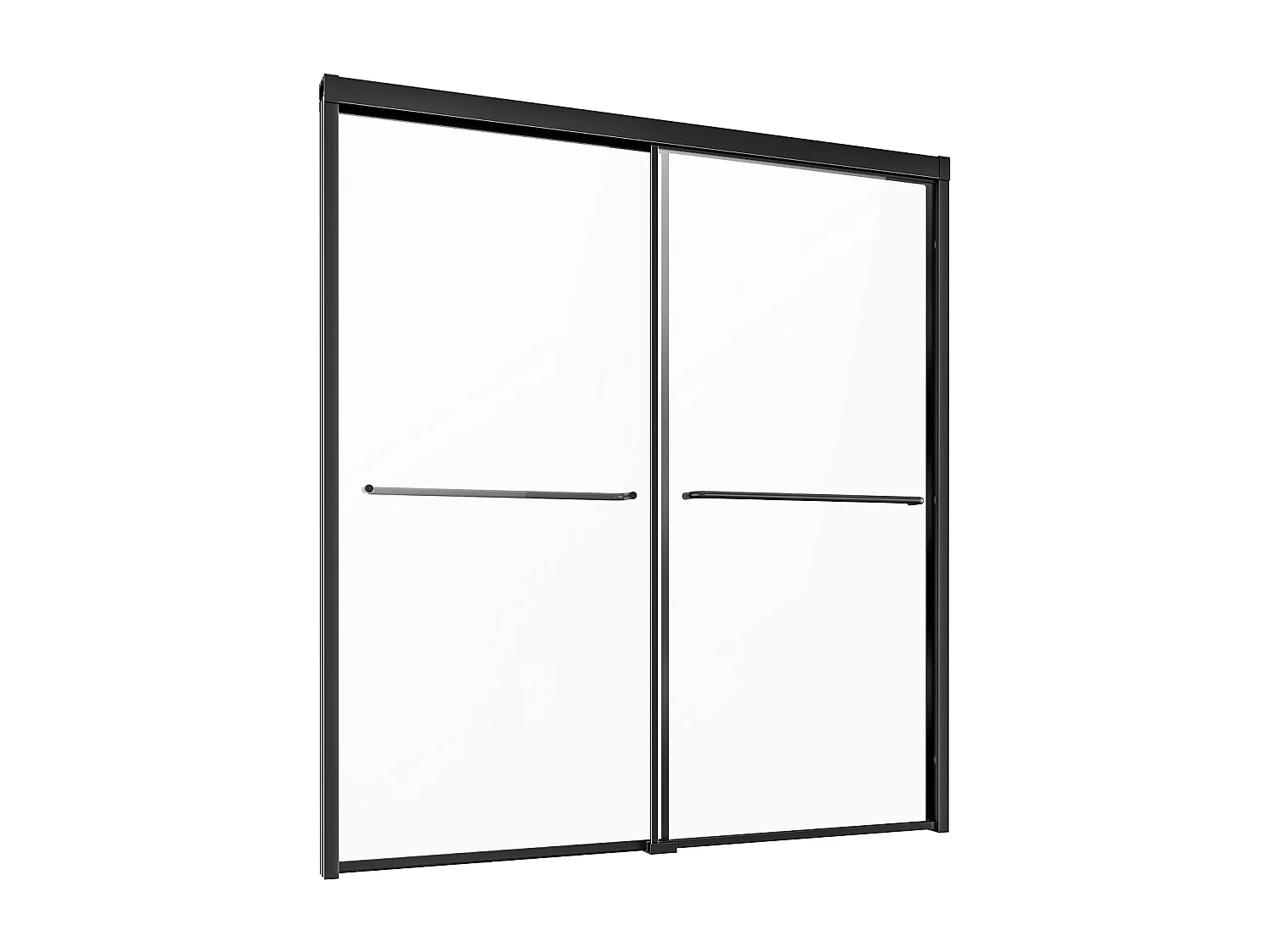 Porte de Douche SucceBuy, Baignoire Semi-sans Cadre,  127-152 cm L x 152 cm H, Noir pour Salle de Bain