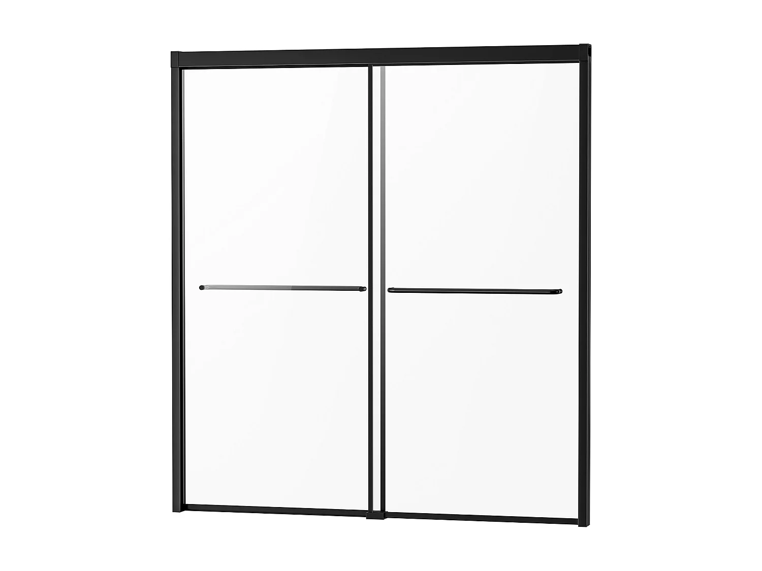 Porte de Douche SucceBuy, Baignoire Semi-sans Cadre,  127-152 cm L x 152 cm H, Noir pour Salle de Bain