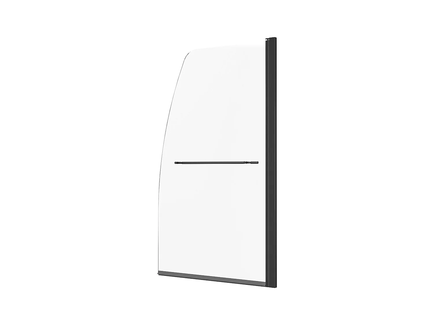 Dusch Tür SucceBuy, Ohne Rahmen, 86 cm B x 140 cm H, 180° schwenkbar, aus Schwarzglas fürs Badezimmer