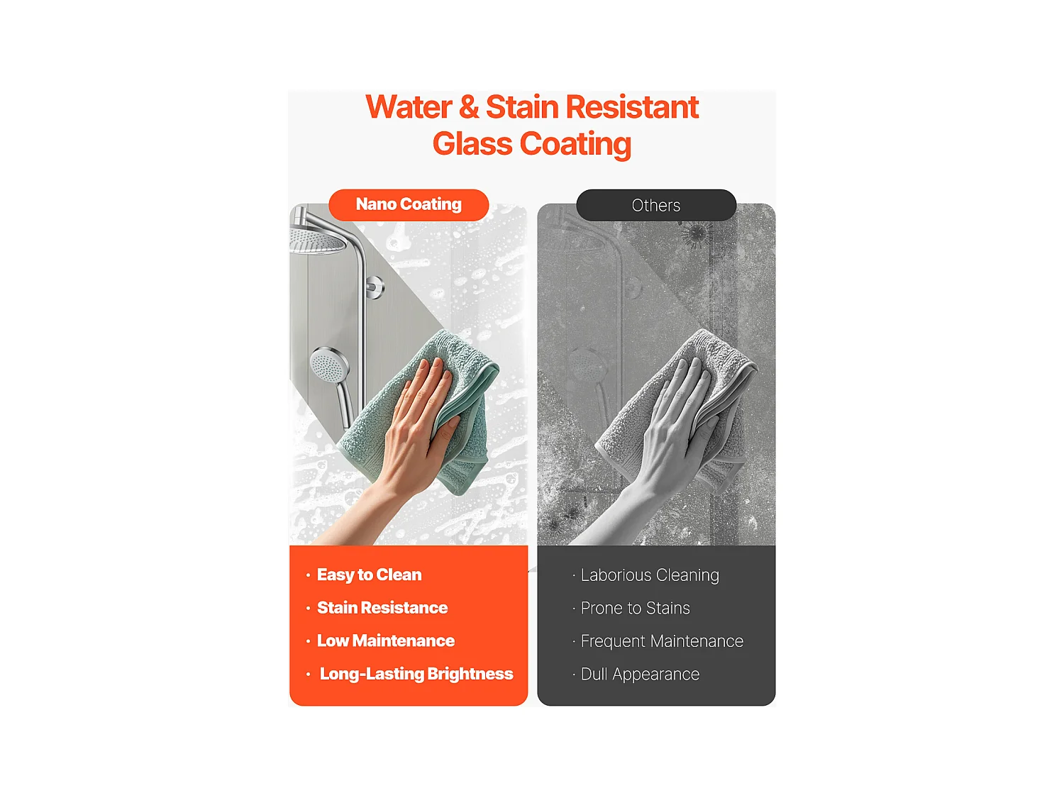 Dusch Tür SucceBuy, Ohne Rahmen, 86 cm B x 140 cm H, 180° schwenkbar, aus Schwarzglas fürs Badezimmer