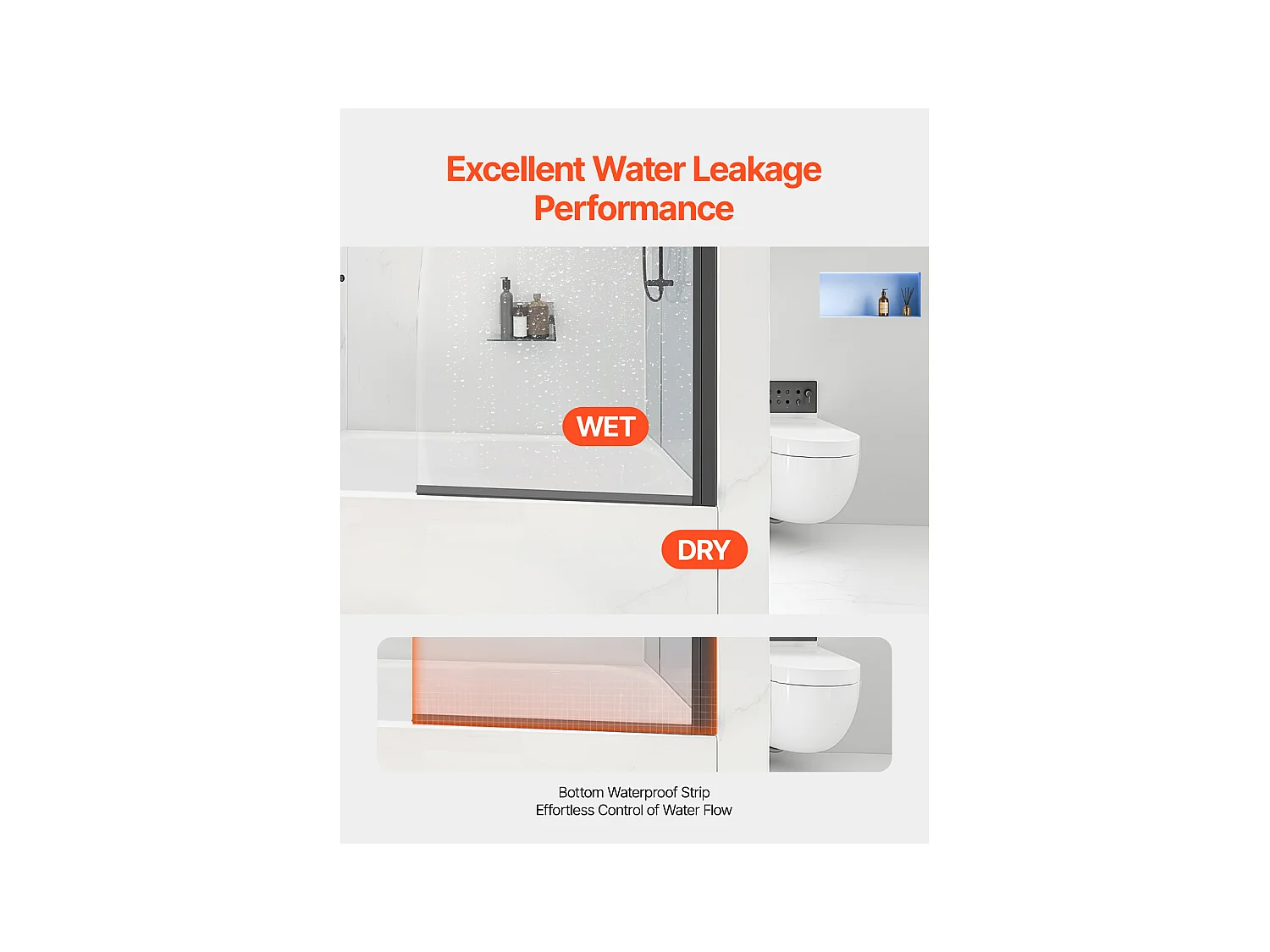 Drzwi Prysznicowe SucceBuy, Bez Ramy, 86 cm S x 140 cm W, Obrotowe o 180°, z Czarnego Szkła na Łazienkę