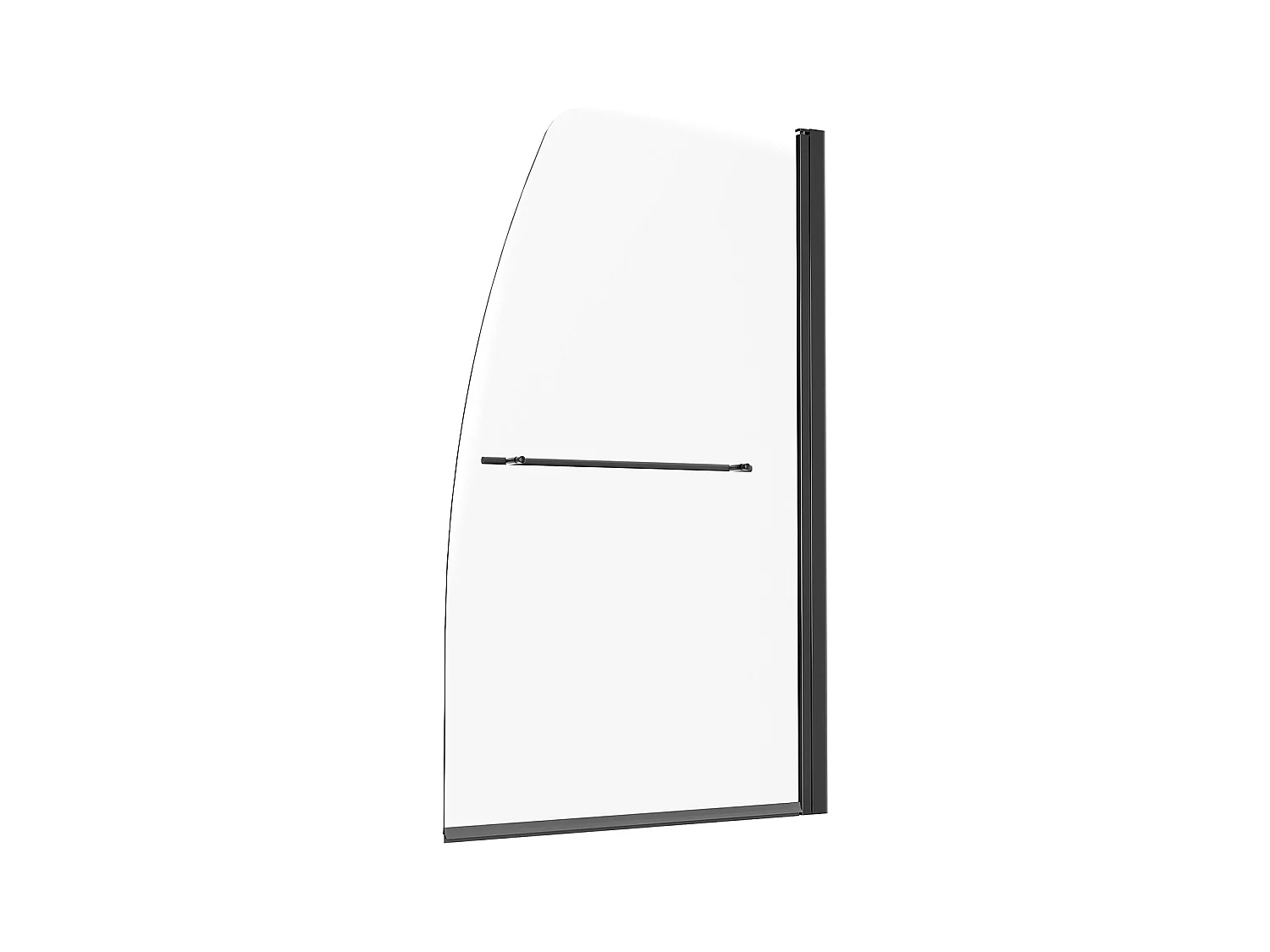 Drzwi Prysznicowe SucceBuy, Bez Ramy, 86 cm S x 140 cm W, Obrotowe o 180°, z Czarnego Szkła na Łazienkę