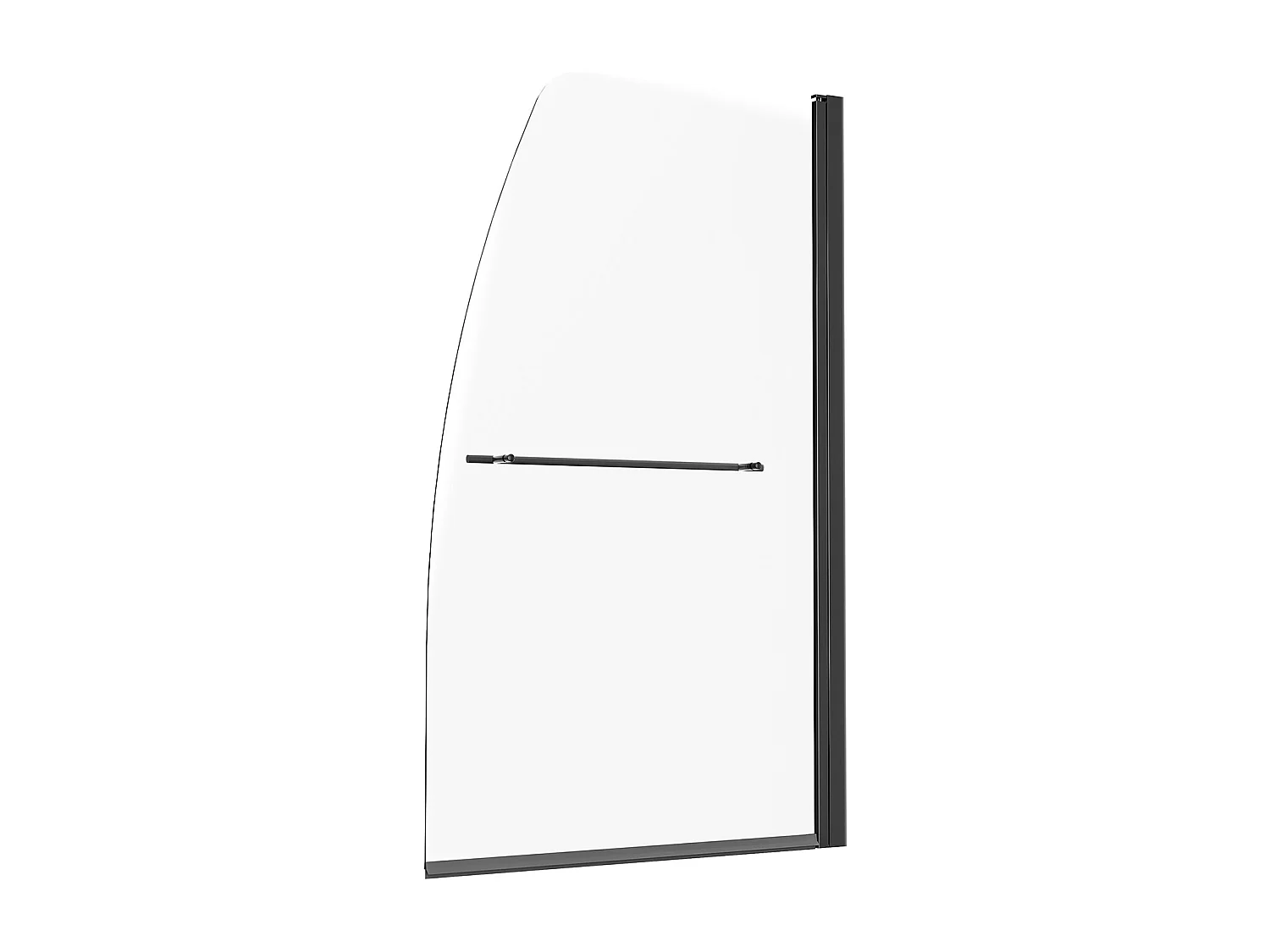 Porte de Douche SucceBuy, Sans Cadre,  86 cm L x 140 cm H, Pivotante à 180°, en Verre Noir pour Salle de Bain