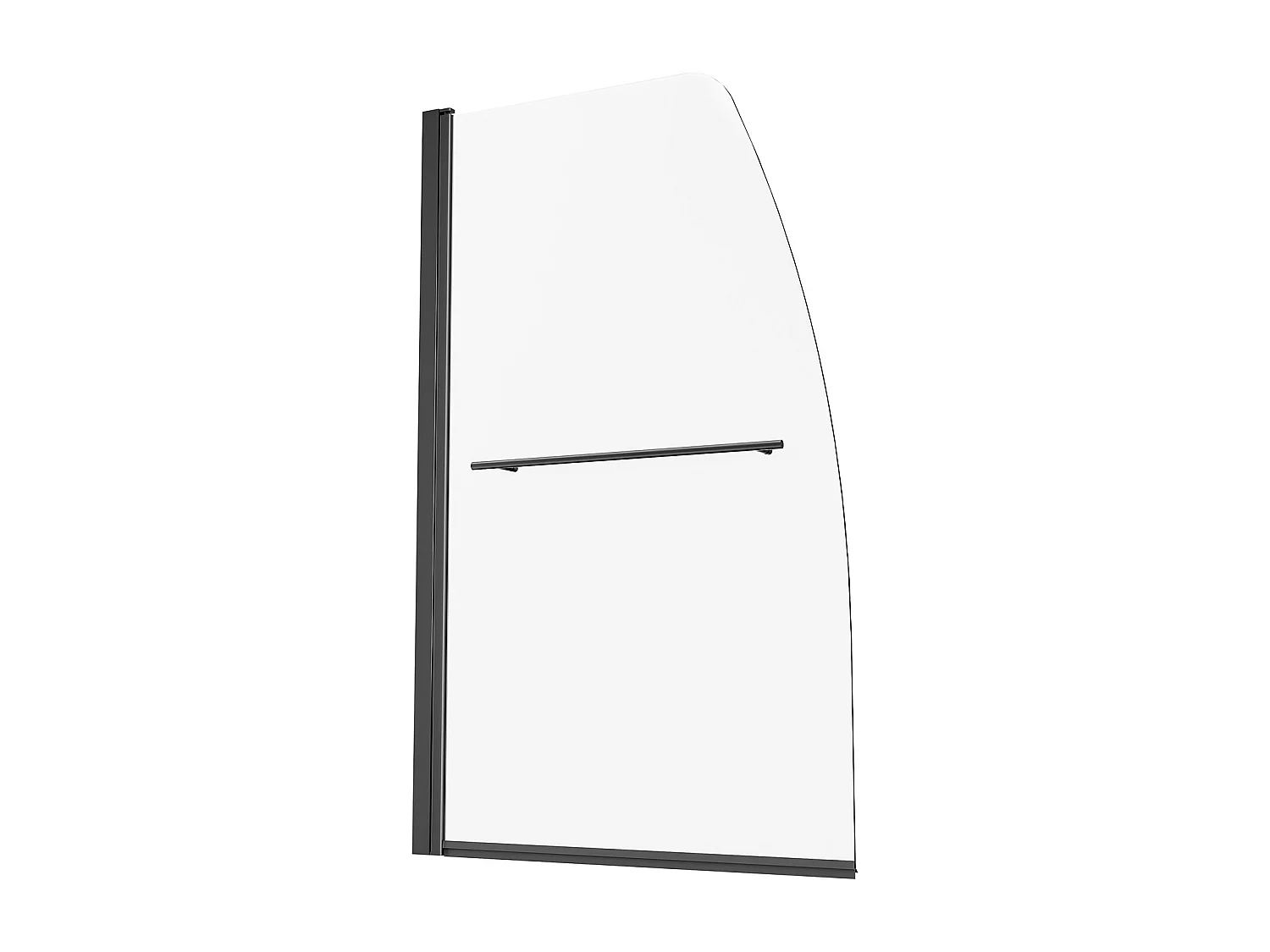 Porte de Douche SucceBuy, Sans Cadre,  86 cm L x 140 cm H, Pivotante à 180°, en Verre Noir pour Salle de Bain