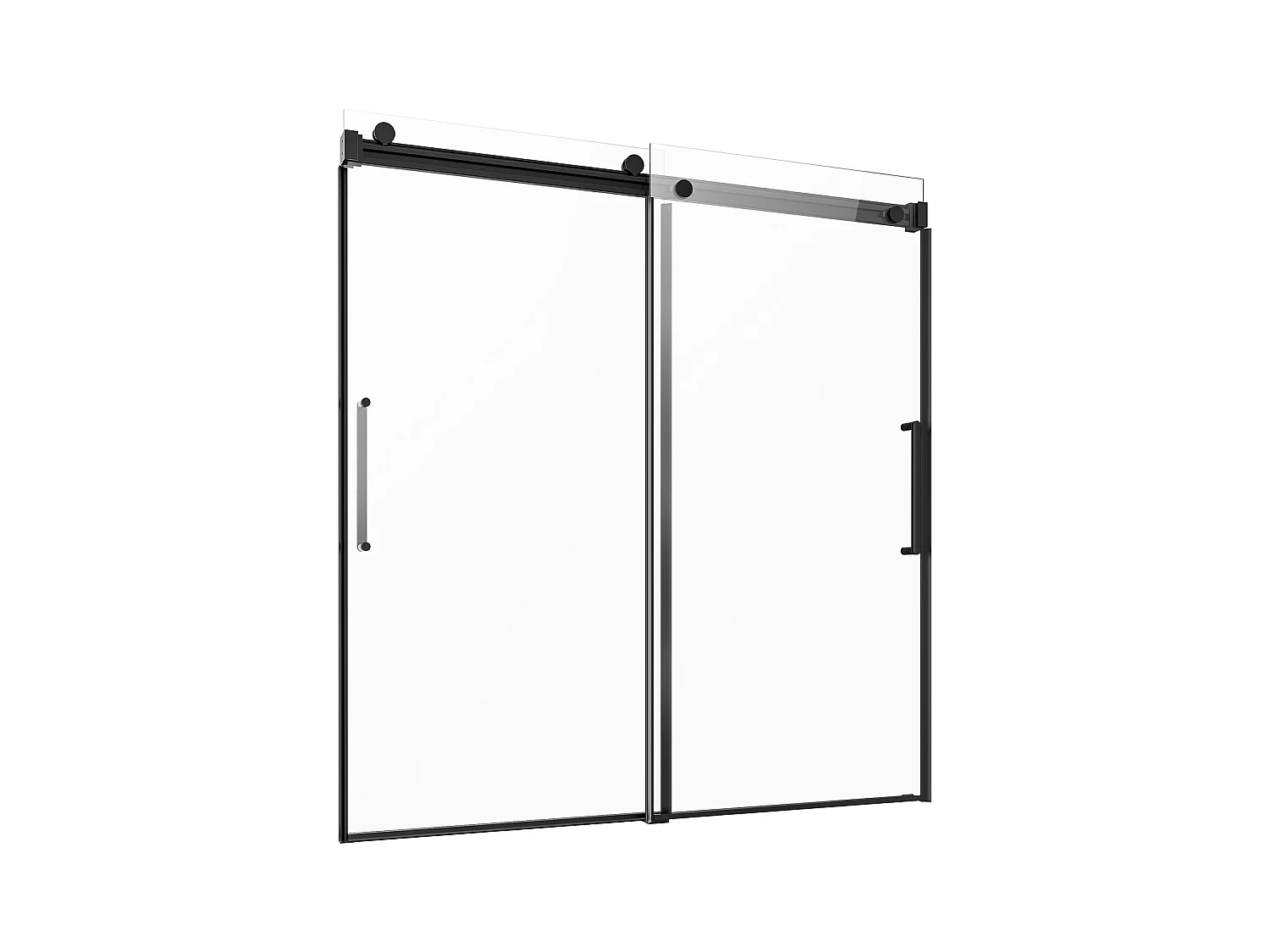 Porte de Baignoire SucceBuy, Coulissante Sans Cadre,  142 à 152 cm L x 152 cm H, en Verre pour Salle de Bain