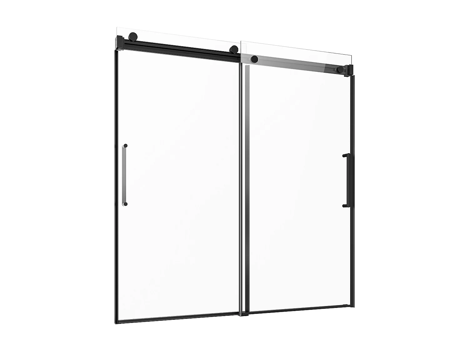 Porte de Baignoire SucceBuy, Coulissante Sans Cadre,  142 à 152 cm L x 152 cm H, en Verre pour Salle de Bain