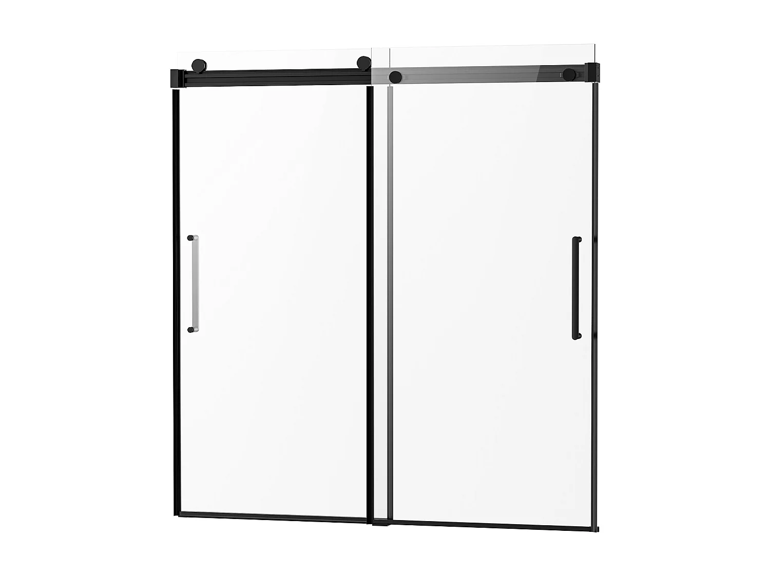 Porte de Baignoire SucceBuy, Coulissante Sans Cadre,  142 à 152 cm L x 152 cm H, en Verre pour Salle de Bain