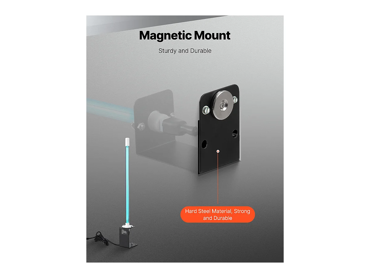 Purificateur D'air SucceBuy HVAC,  avec Lumière UV 25 W 43 cm et Aimant, pour Conduit de Climatisation