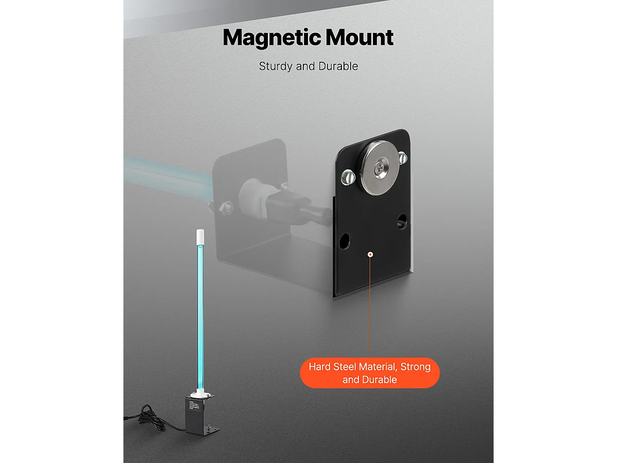 Purificateur D'air SucceBuy HVAC,  avec Lumière UV 25 W 43 cm et Aimant, pour Conduit de Climatisation