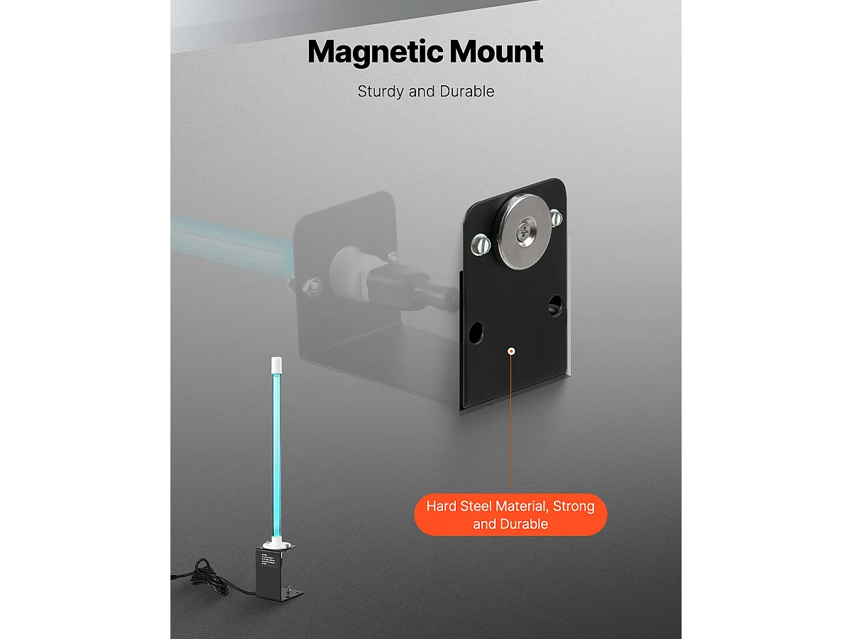 Purificateur D'air SucceBuy HVAC, Nettoyeur de Bobine à Lumière UV 18 W 35 cm, avec Aimant pour Conduits