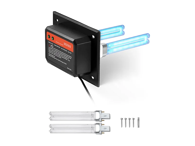 Purificateur D'air SucceBuy HVAC, pour Toute la Maison avec Lumière UV 18 W 18 cm pour Conduit de Climatisation