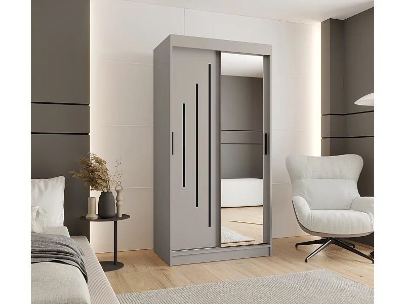 Armoire coulissante 2 portes Rubino Y2 200/100/52 (Cachemire)