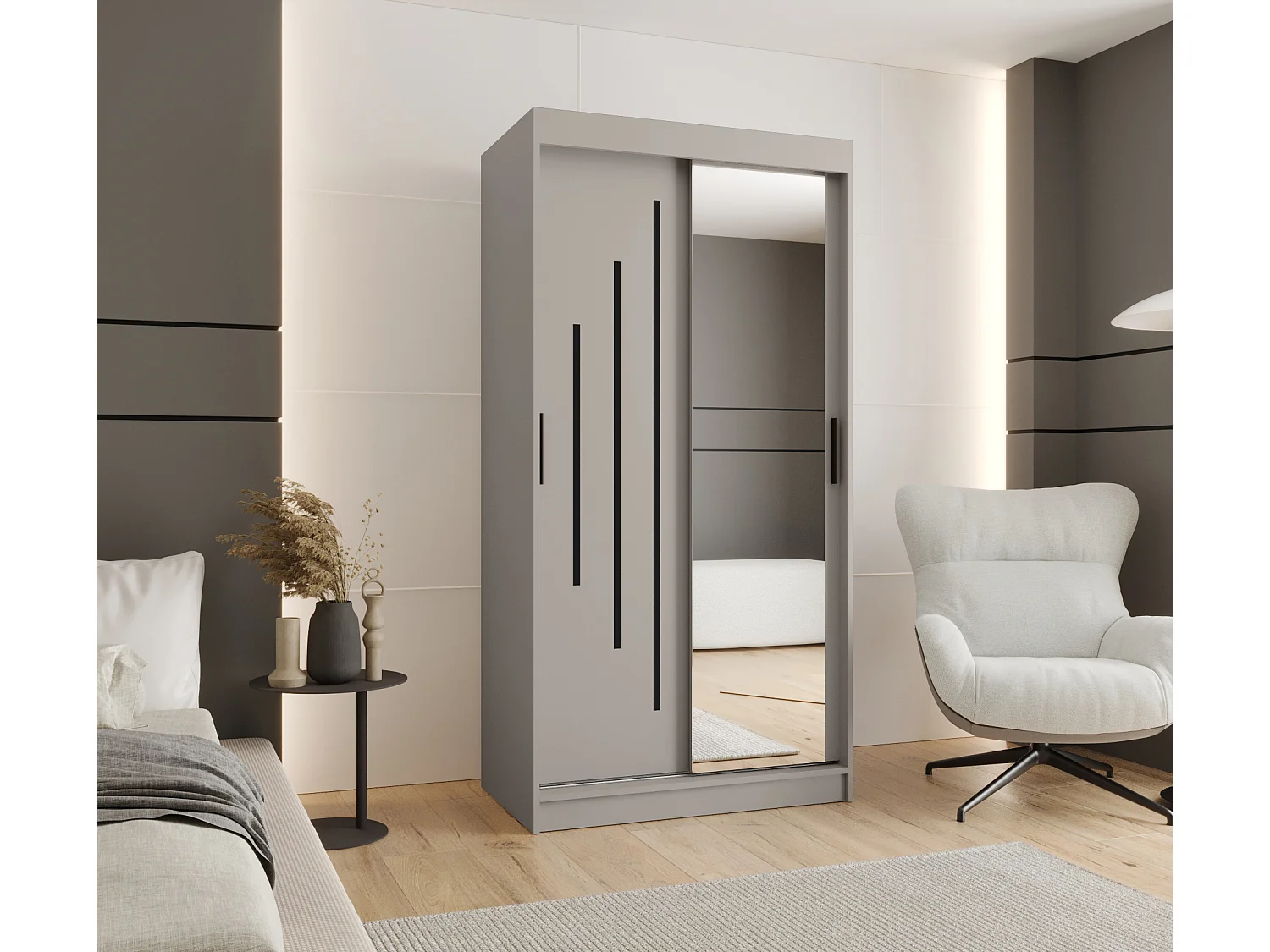Armoire coulissante 2 portes Rubino Y2 200/100/52 (Cachemire)