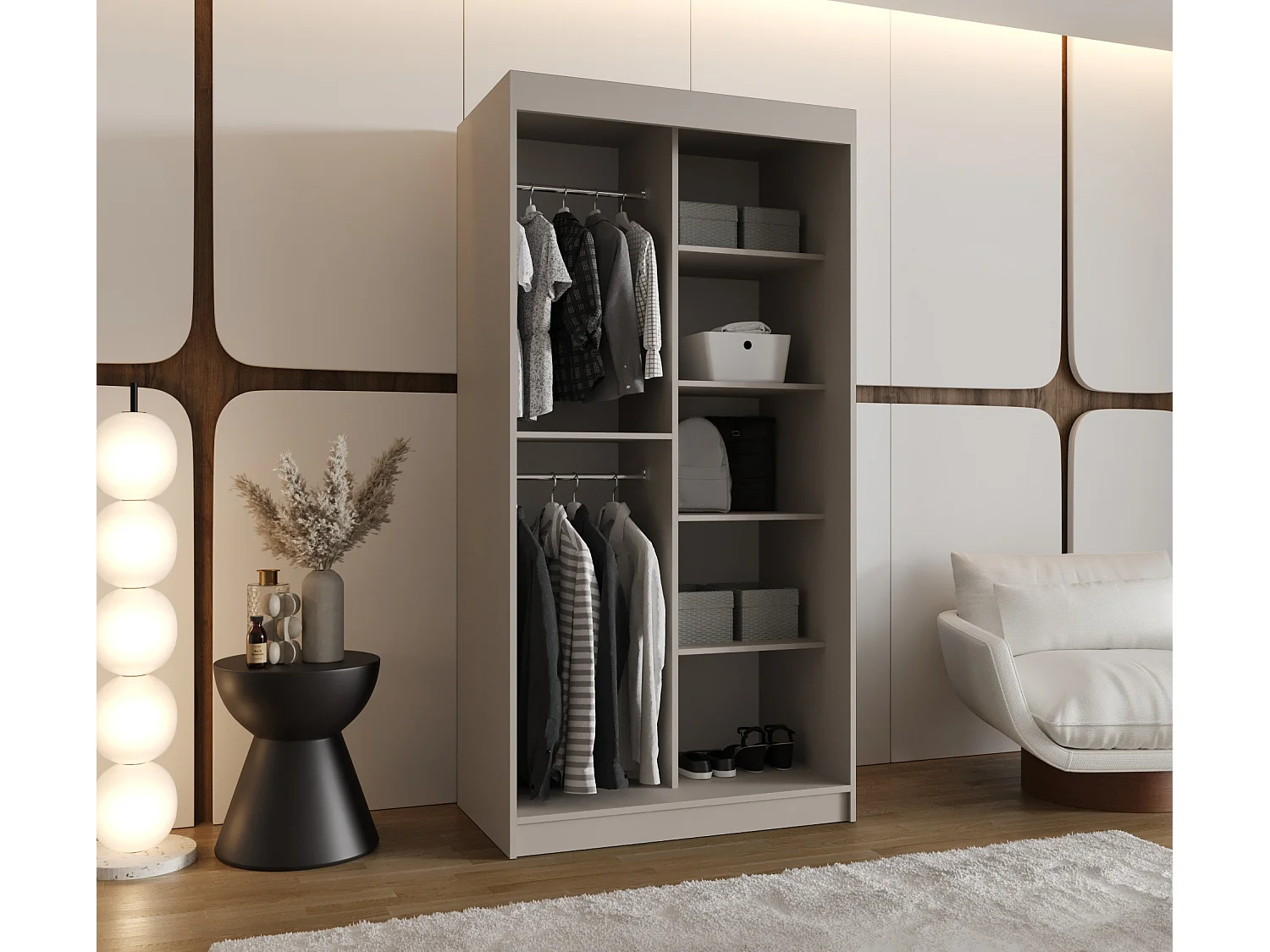 Armoire coulissante 2 portes Rubino Y2 200/100/52 (Cachemire)