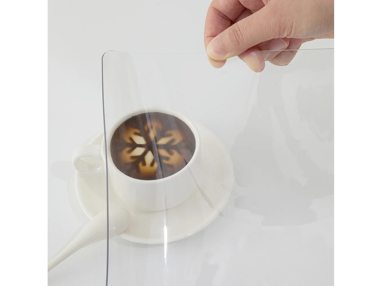 Nappe Transparente SucceBuy Tapis de Table en PVC Transparent 244 x 107 cm, Protecteur de Table Rectangulaire Épais