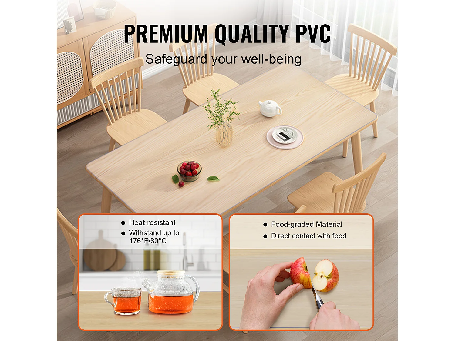 Nappe Transparente SucceBuy Protecteur de Table en PVC 46 x 91 cm, Housse de Bureau en Plastique Transparent, Épaisseur 1,5 mm