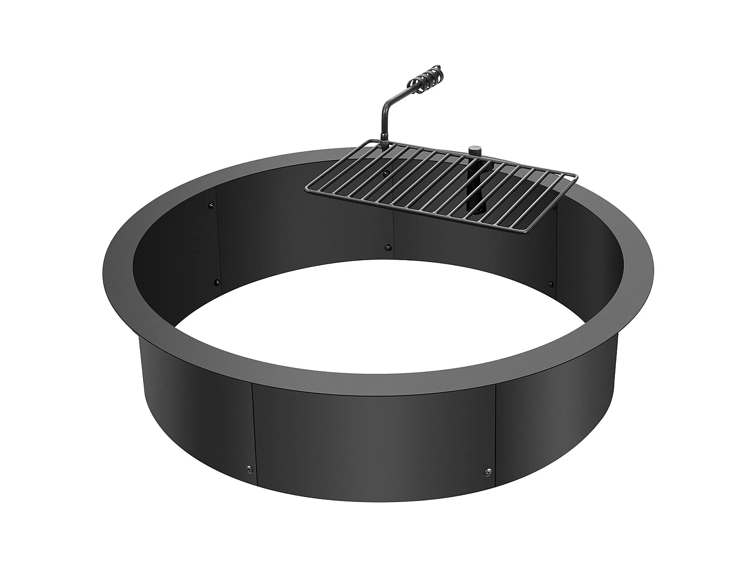 Anneau de Foyer SucceBuy avec Anneau, avec Revêtement Extérieur en Acier 89 cm pour Barbecue