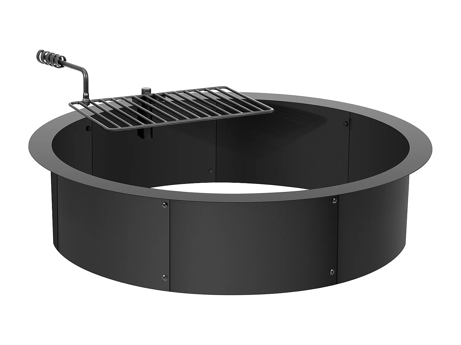 Anneau de Foyer SucceBuy avec Anneau, avec Revêtement Extérieur en Acier 89 cm pour Barbecue