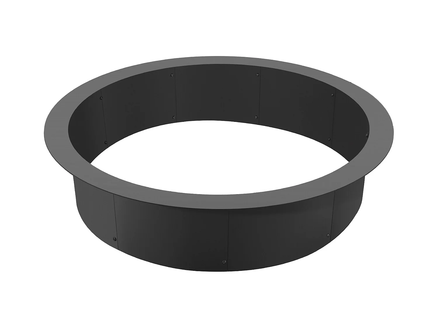 Anneau de Foyer Rond SucceBuy, avec Revêtement Extérieur en Acier de 111,8 cm, pour Foyer, Anneau de Feu de Camp