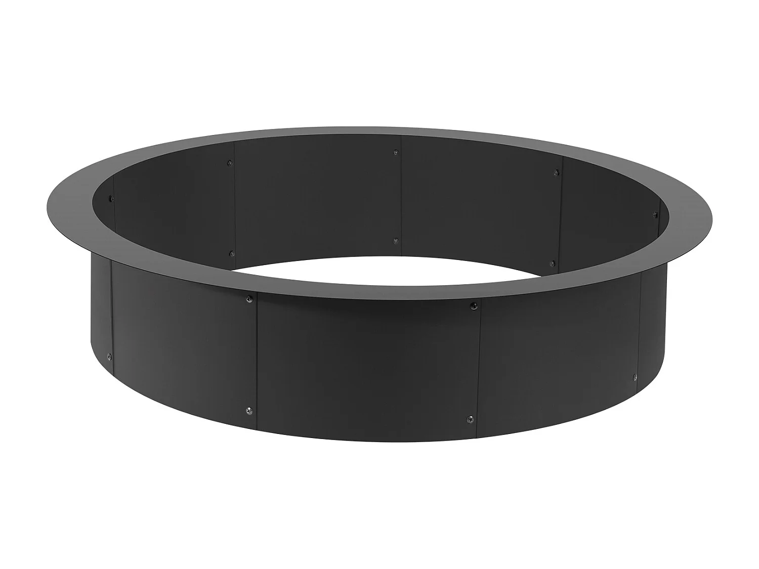 Anneau de Foyer Rond SucceBuy, avec Revêtement Extérieur en Acier de 111,8 cm, pour Foyer, Anneau de Feu de Camp