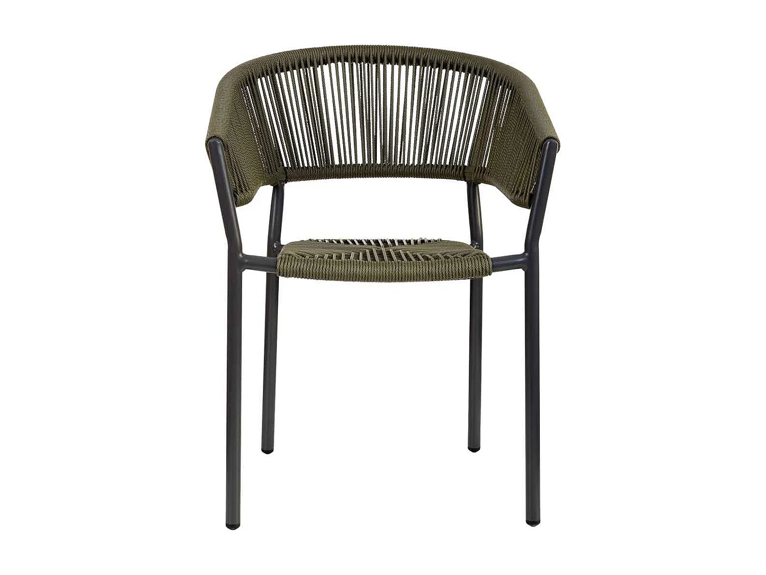 Chaise en rotin synthétique vert 56x61x78