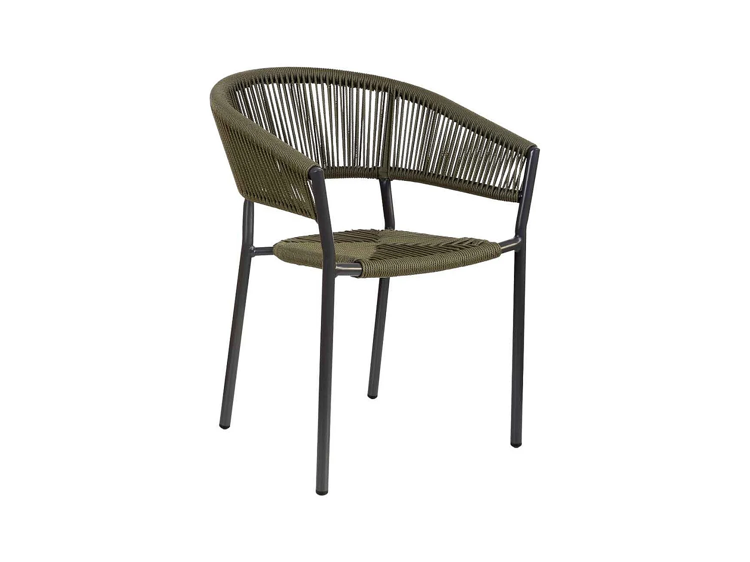 Chaise en rotin synthétique vert 56x61x78