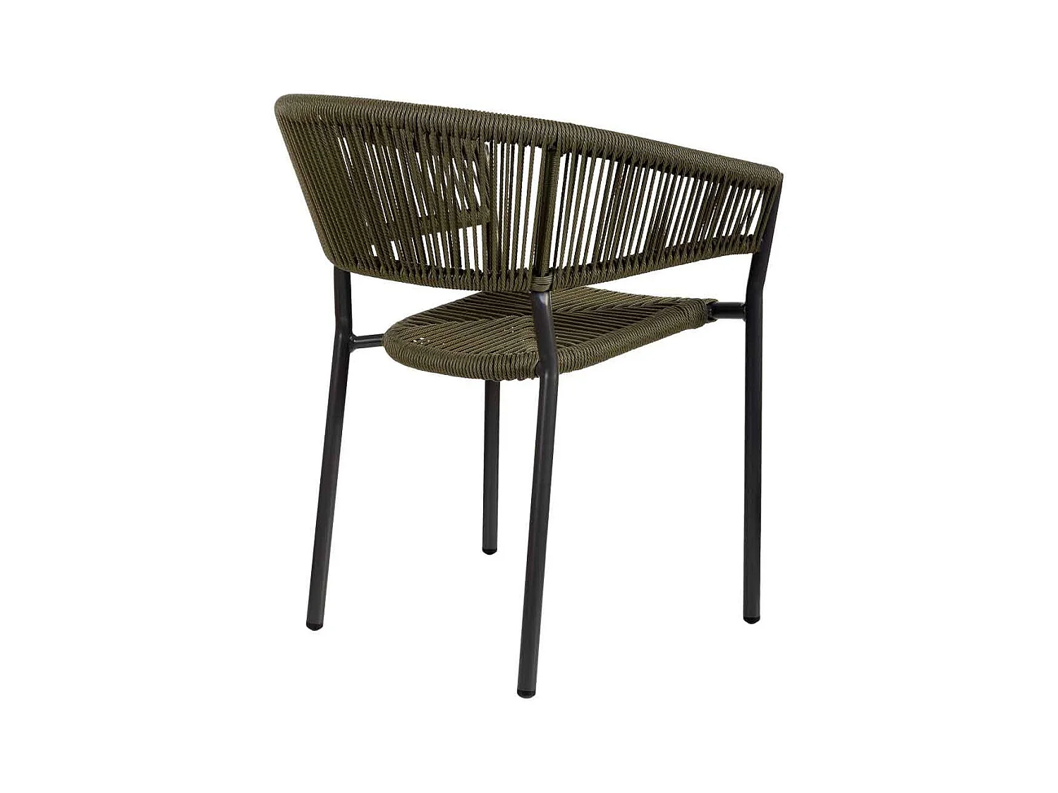 Chaise en rotin synthétique vert 56x61x78