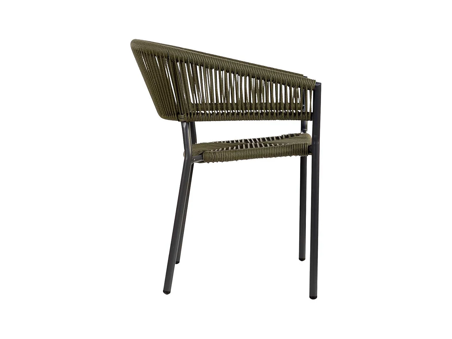 Chaise en rotin synthétique vert 56x61x78