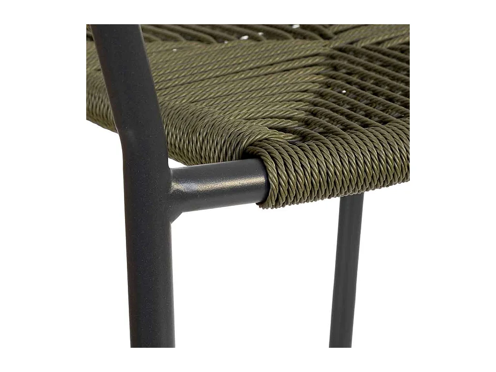 Chaise en rotin synthétique vert 56x61x78