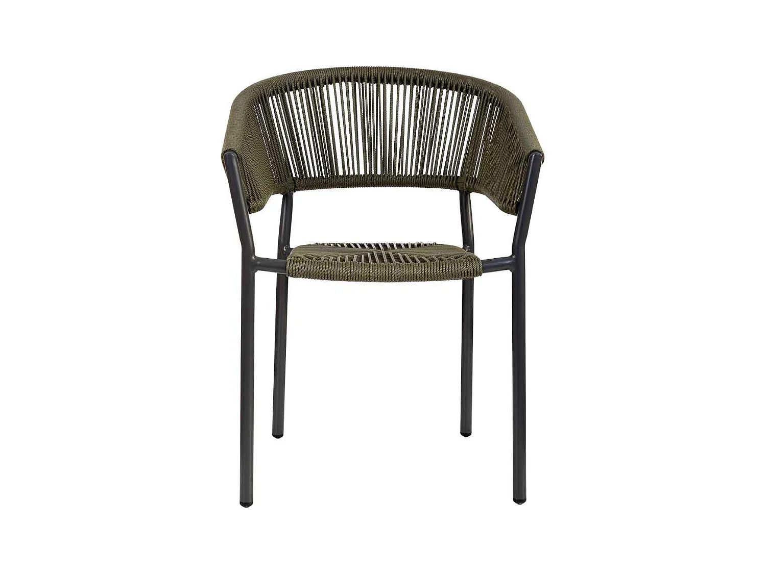 Chaise en rotin synthétique vert 56x61x78