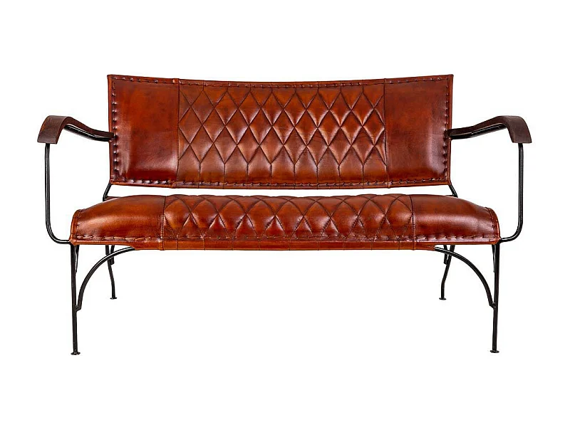Metalen en leren bank met unieke stijl en comfort