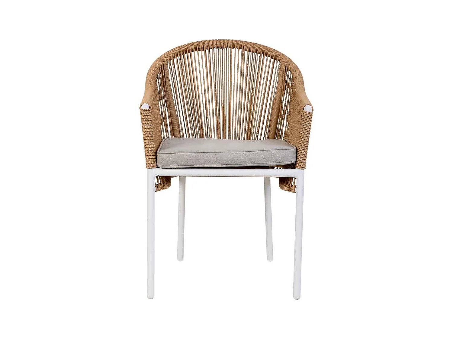 Chaise en rotin synthétique beige 57x63x84,5