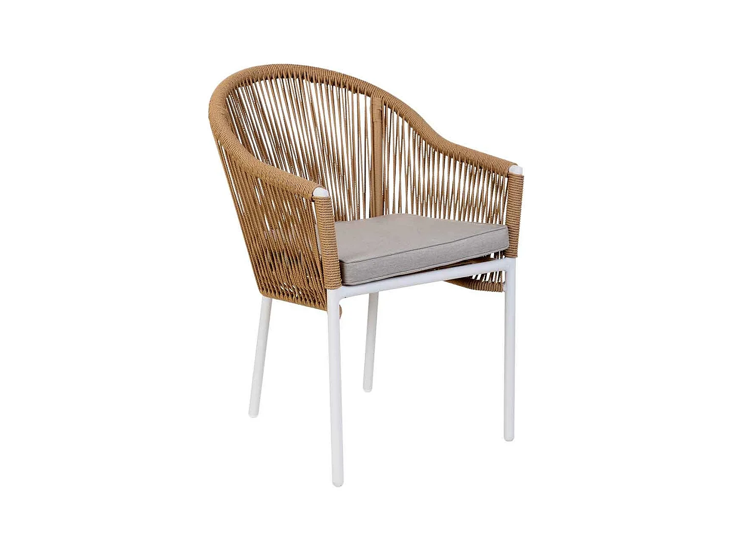 Chaise en rotin synthétique beige 57x63x84,5