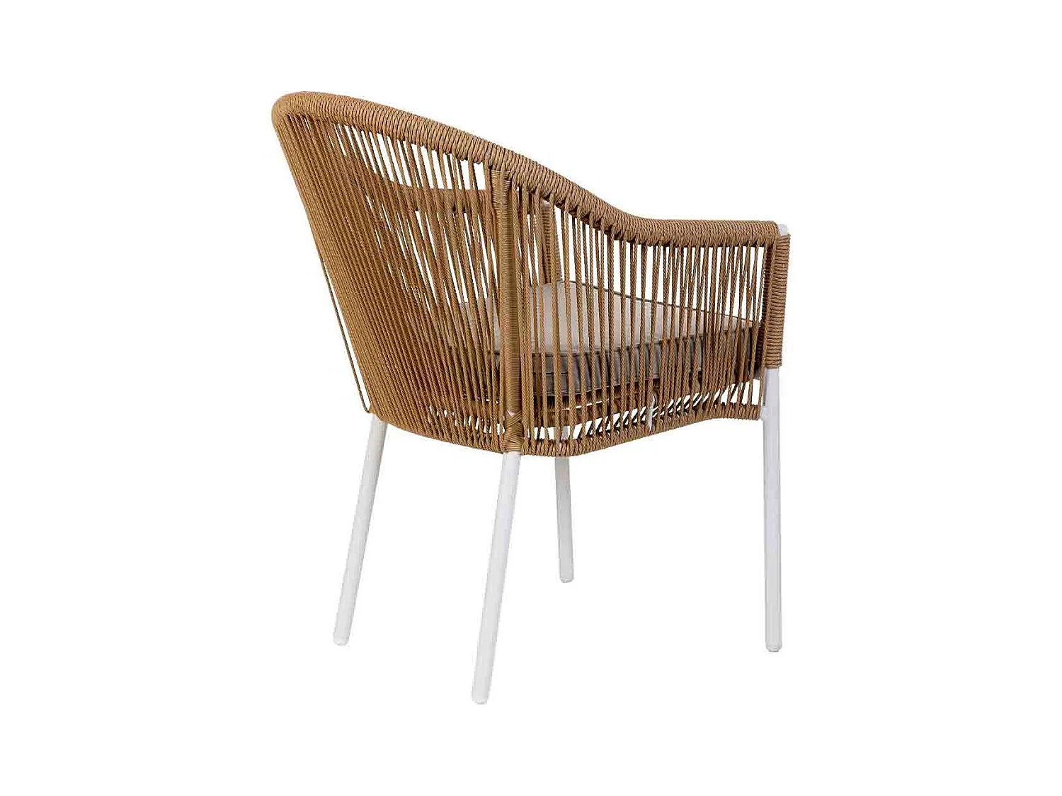 Chaise en rotin synthétique beige 57x63x84,5