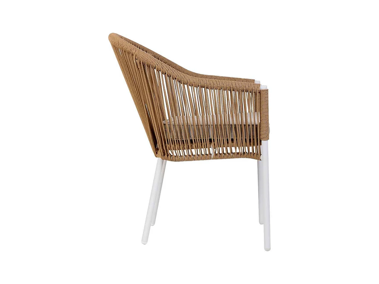 Chaise en rotin synthétique beige 57x63x84,5