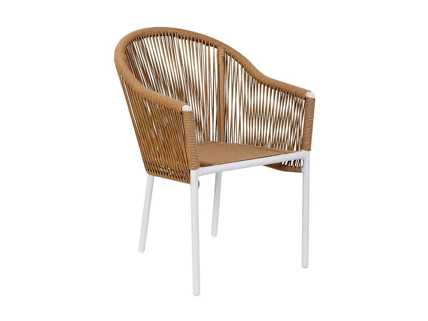 Chaise en rotin synthétique beige 57x63x84,5