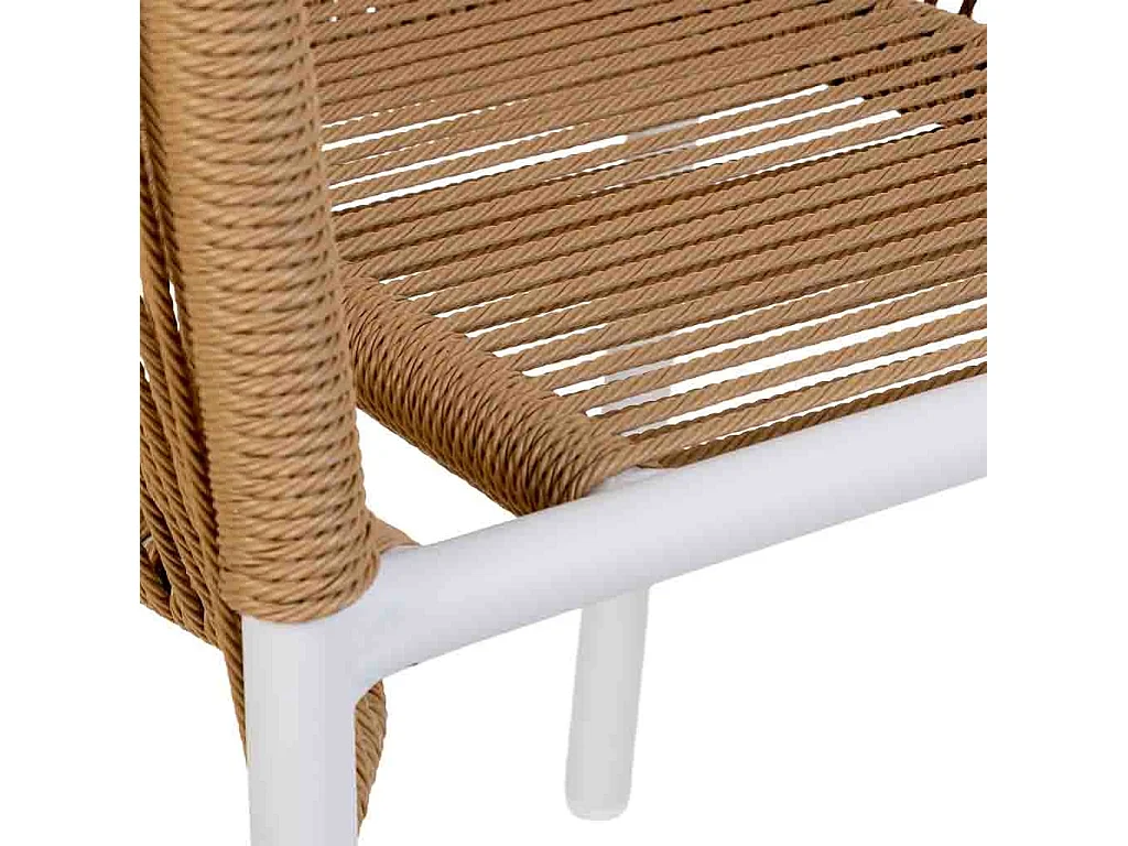 Chaise en rotin synthétique beige 57x63x84,5