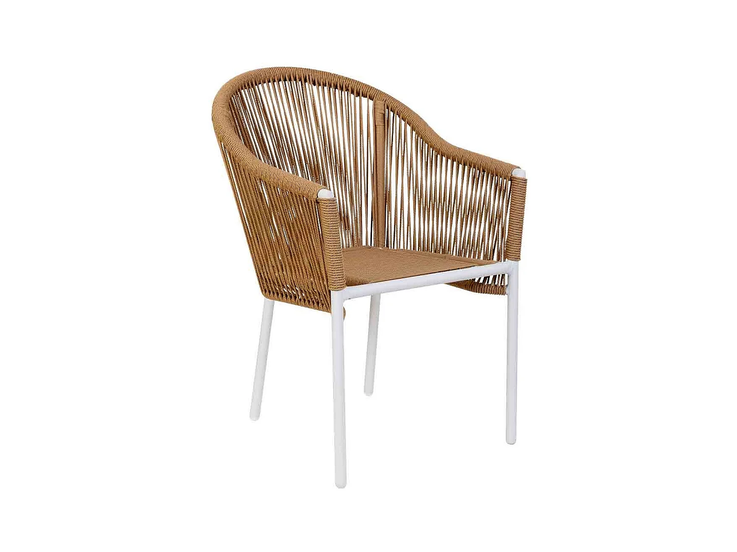 Chaise en rotin synthétique beige 57x63x84,5