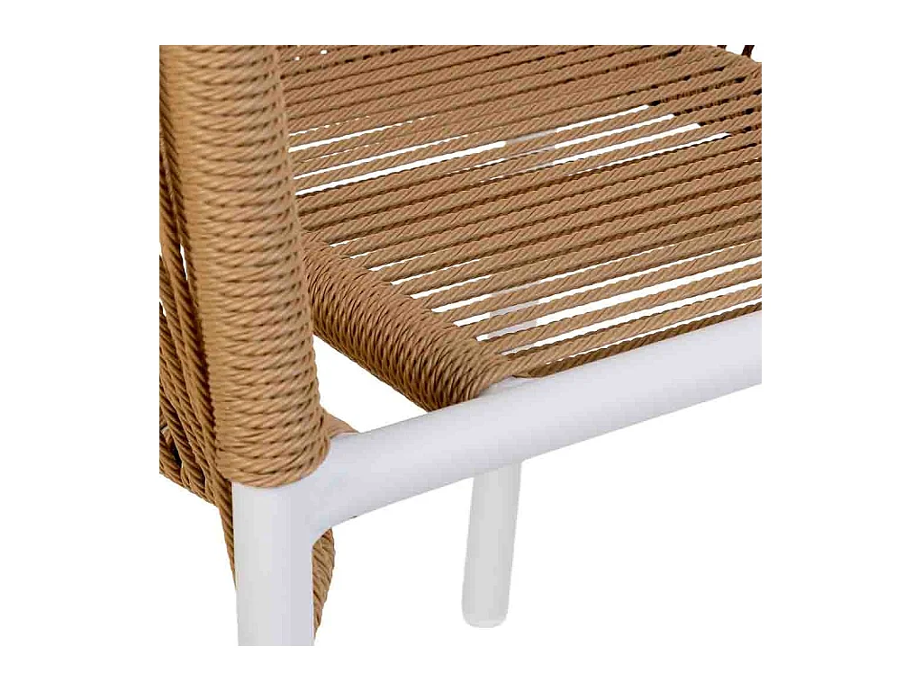 Chaise en rotin synthétique beige 57x63x84,5