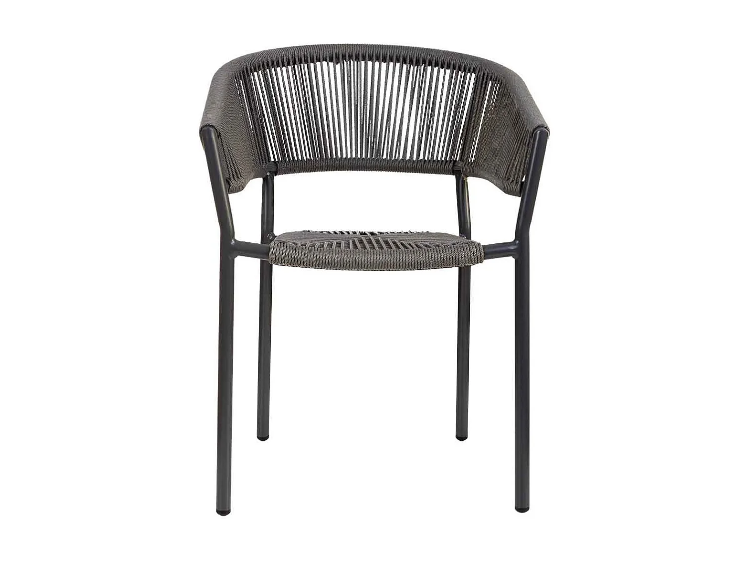 Chaise en rotin synthétique gris 56x61x78