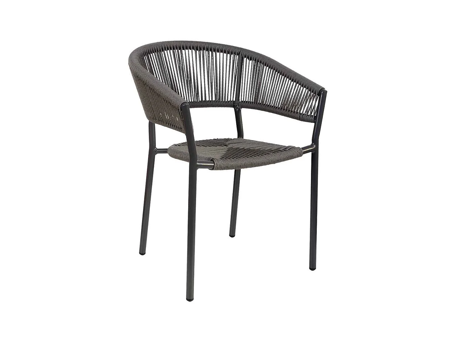 Chaise en rotin synthétique gris 56x61x78