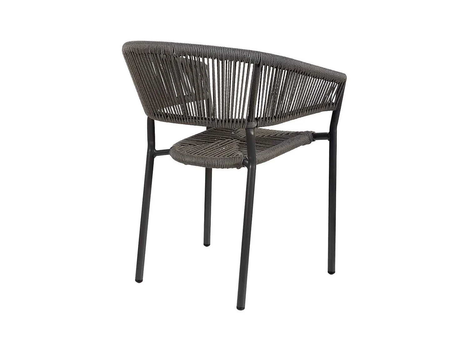 Chaise en rotin synthétique gris 56x61x78