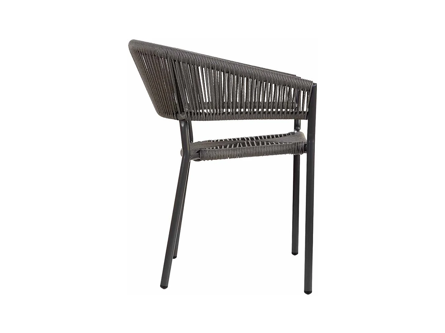 Chaise en rotin synthétique gris 56x61x78