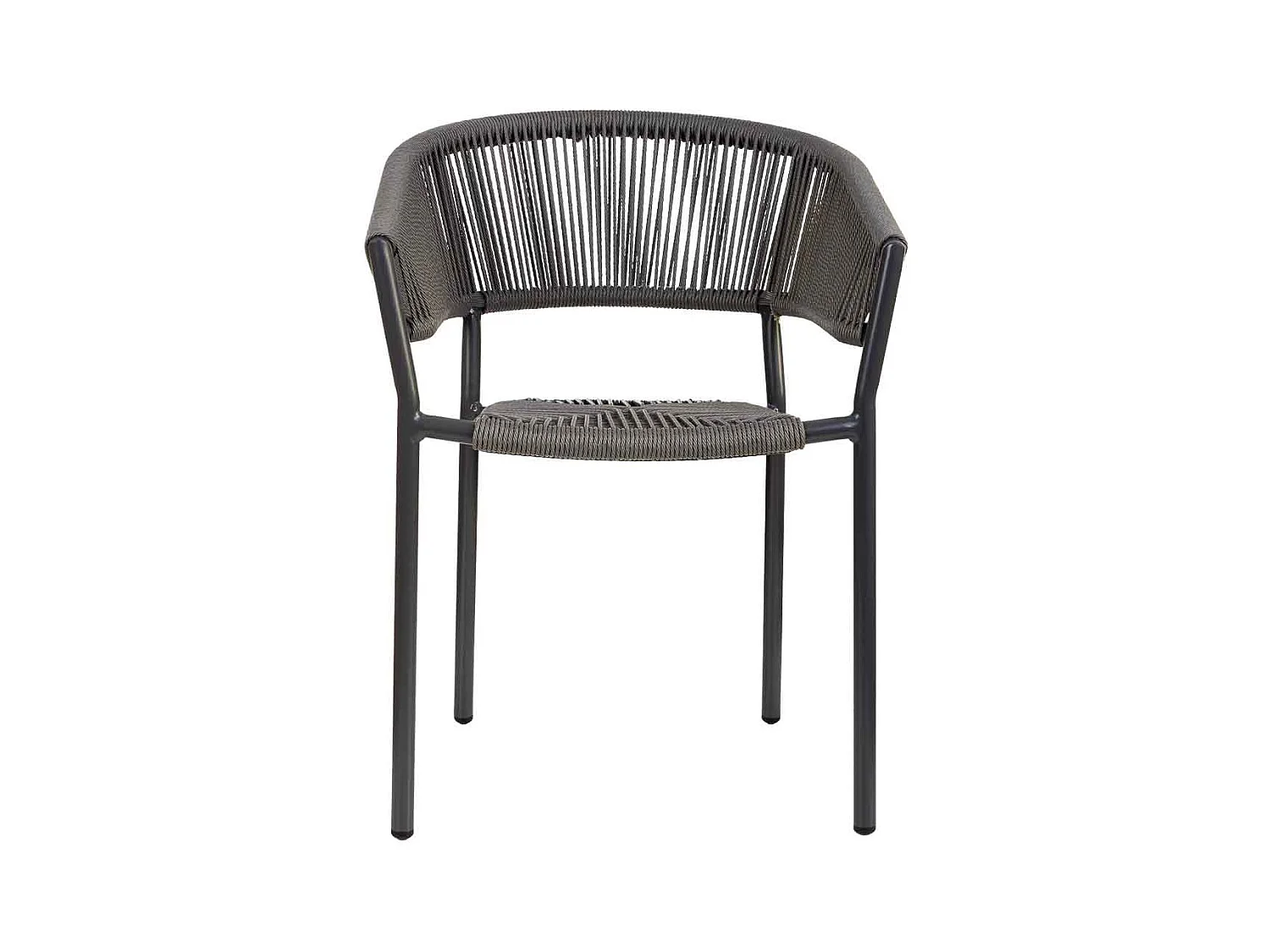 Chaise en rotin synthétique gris 56x61x78