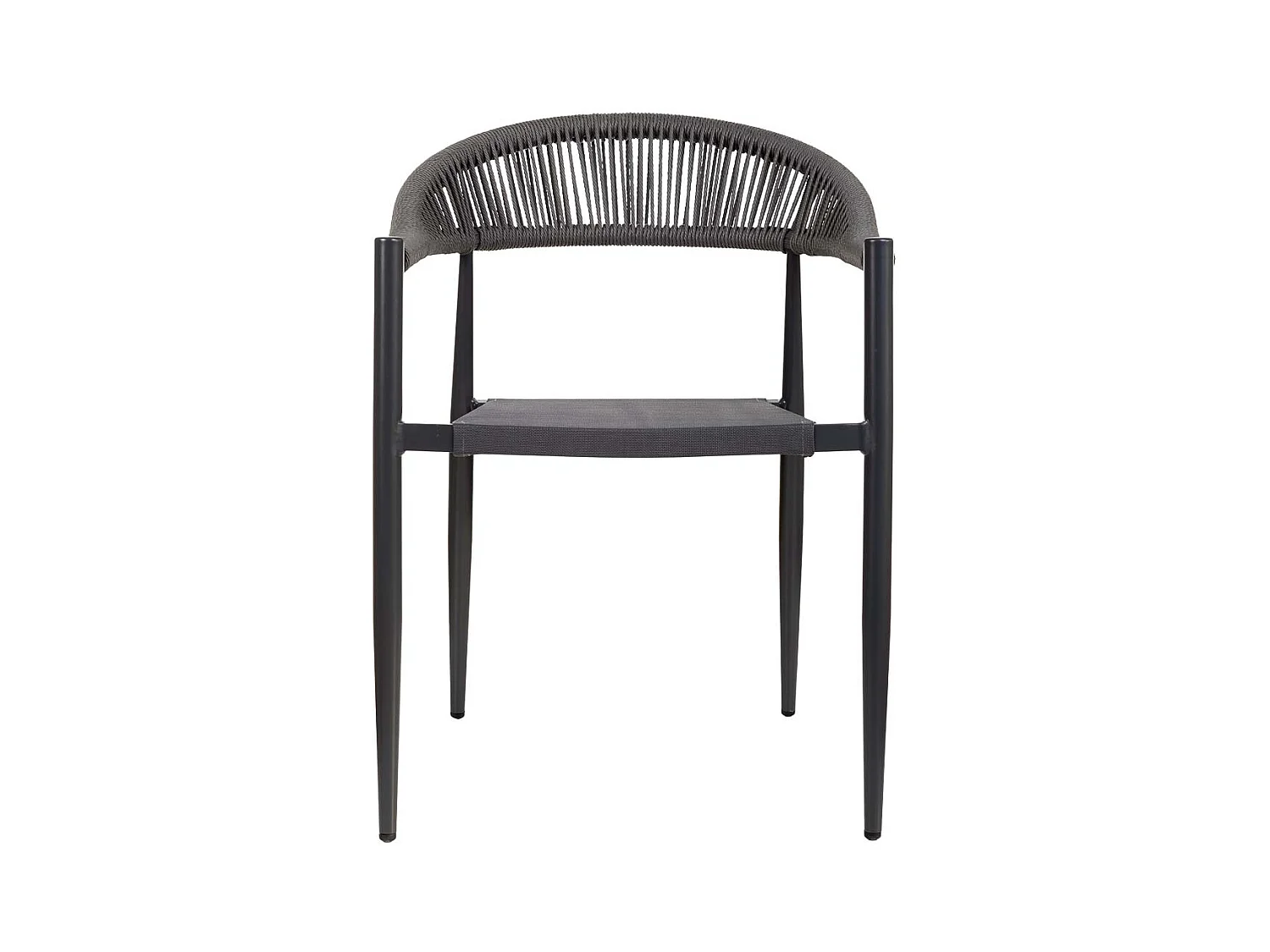 Chaise en rotin synthétique gris 56x60x78