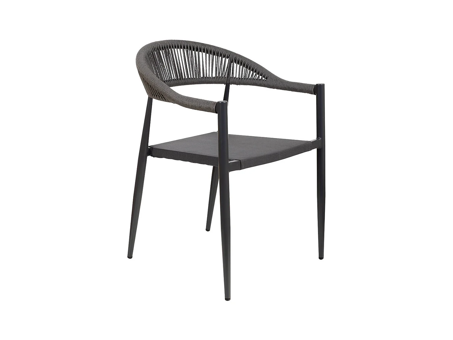 Chaise en rotin synthétique gris 56x60x78