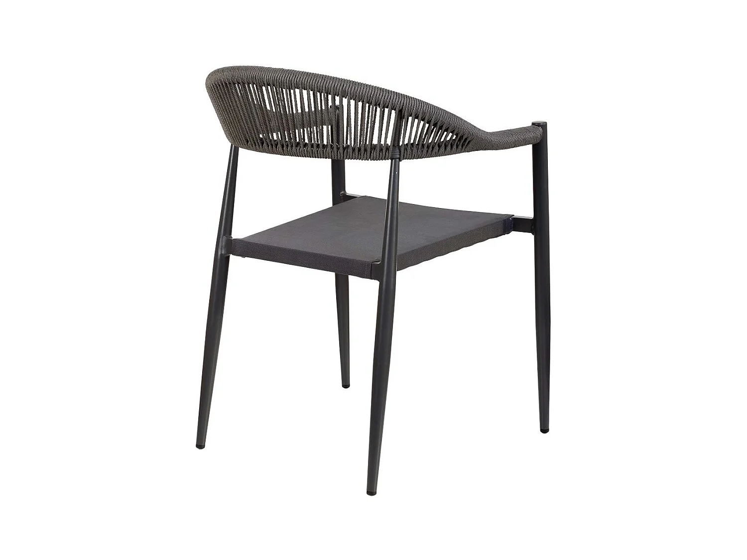 Chaise en rotin synthétique gris 56x60x78